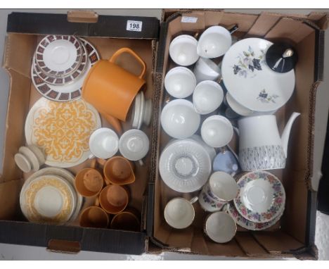 A collection of pottery to include Windsor China part tea set, Royal Stafford Cups and Saucers, Meakins Maidstone part tea se