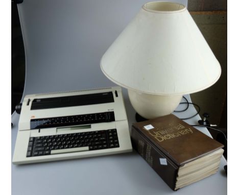 Large ceramic BHS table lamp, Electric typewriter and Websters Universal Dictionary (3)