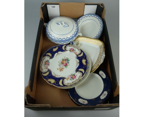 A collection of pottery to include blue and white plates, saucers, tureens, Wedgwood plates etc (11) 
