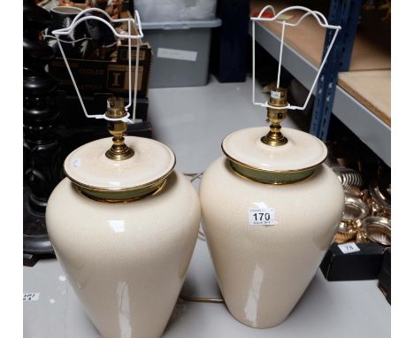 A large pair of modern ceramic lamp bases(2) 
