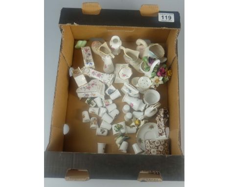A collection of Royal Worcester miniatures including small ornaments and thimbles (approx 30)
