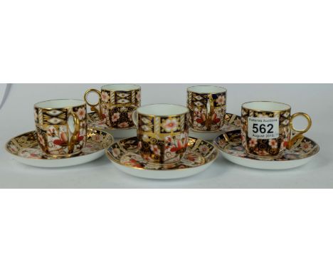 Royal Crown Derby Old Imari 2451 coffee cans and saucers  (10)