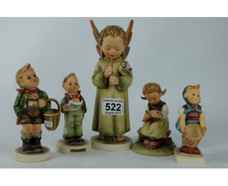 A collection of miniature Goebel figures of children (5)