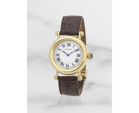 Cartier. A fine 18K gold manual wind wristwatchCartier. Belle montre bracelet en or jaune 18K (750) mouvement mécaniqueModel: