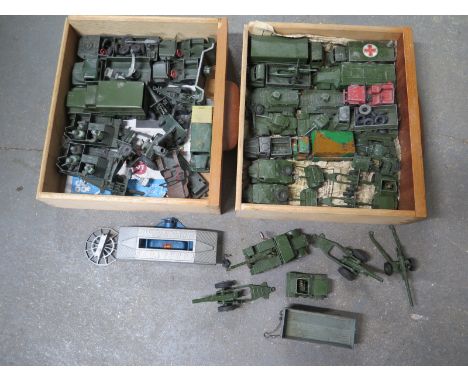 A selection of model vehicles, most military - makes include Trilang, Dinky etc