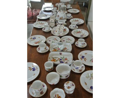 A Royal Worcester Evesham Dinner Service - 84 pieces in total - some light usage marks - but generally good condition with no