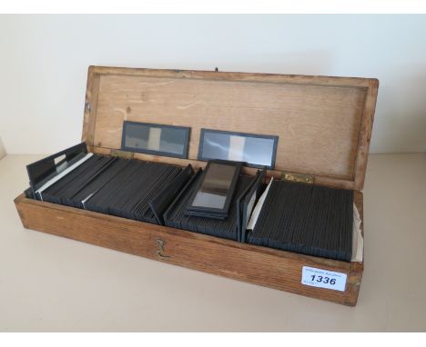 A collection of French Sterioscopic lantern slides - 10.5cm x 4.5cm - approx 150 in total to include WWI and landscape - all 