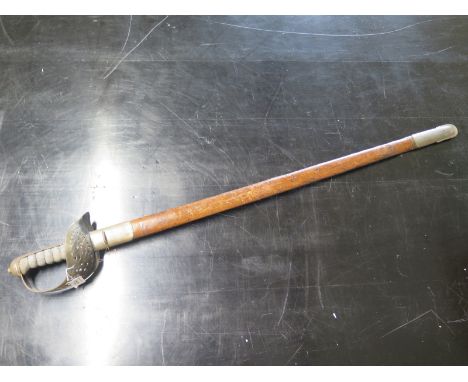 An Officers dress sword and scabbard - 'Volunteer Engineers' - Edward Vii cipher to hand-guard