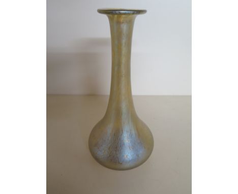 A Loetz flask shaped vase sold for Liberty - 21cm tall - in good condition without any obvious damage 