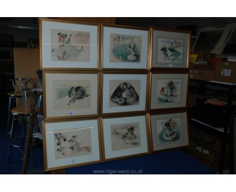 Nine framed Florence K. Upton Prints.
