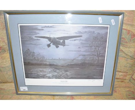 STEVE GIBBS 'STEALTH 1944', COLOURED PRINT, FRAMED AND GLAZED