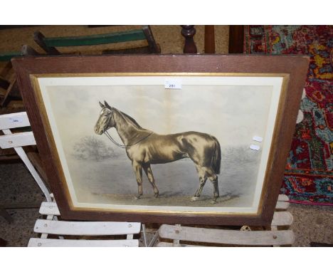 ANTIQUE COLOURED PRINT NEWMARKET RACEHORSE