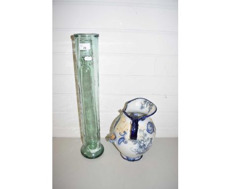 GLASS ROLLING PIN, SPAGHETTI JAR AND A VICTORIAN JUG