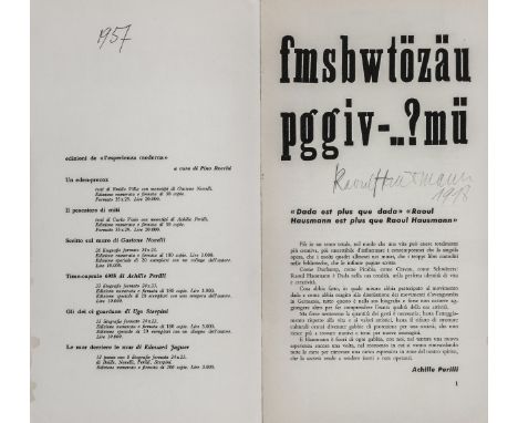 DADA - L'Esperienza Moderna N° 5. Rivista di cultura contemporanea. Herausgegeben von Achille Perilli. Mit einigen Abbildunge