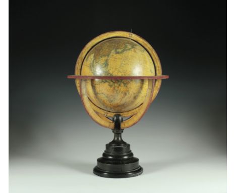 Erdglobus von Delamarche. Paris, 1850, bezeichnet "Globe adopté par le conseil de l'Université, Maison Delamarche, Rue du Bat