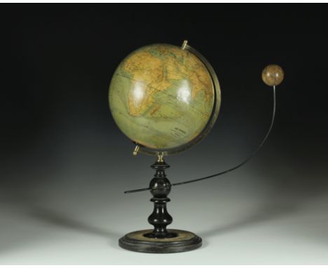 Seltenes Lunarium von Ernst Schotte. Berlin, um 1877, der Globus bezeichnet "Die Erdkugel nach den neuesten u. besten Quellen