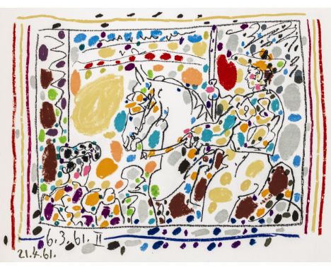 Picasso, Pablo - Sabartés, Jaime. A los toros mit Picasso. Text von Jaime Sabartés. Mit 103 Abbildungen und 4 ganzseitigen (1