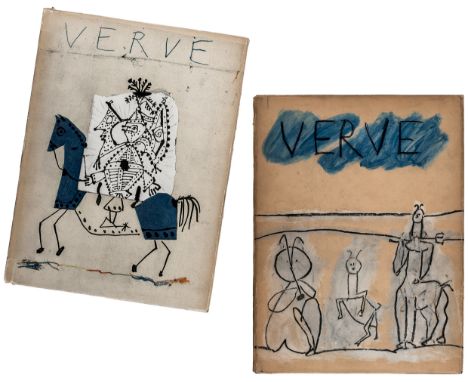 Picasso, Pablo - Verve. Vol. 5, Nos. 19 et 20 und Vol. 7, Nos. 25 et 26. Mit 2 Farblithographien nach Picasso und zahlreichen