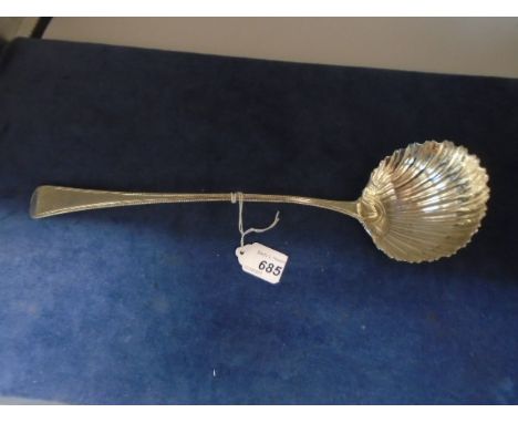 Silver shell bowled punch ladle, 13.5" long, London 1835, 139g