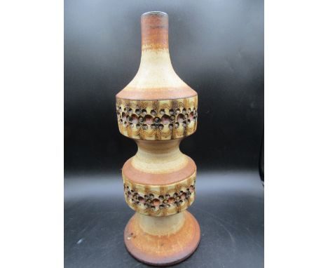 70s Jersey pottery lamp base 40cmH