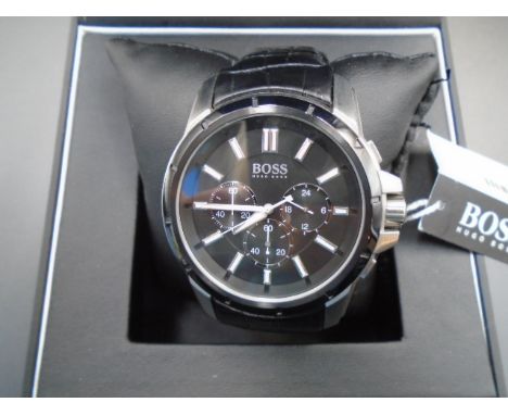 Hugo Boss mens chronograph watch with leather strap&nbsp; model HB1512926, new with tags in original retail packaging from cl