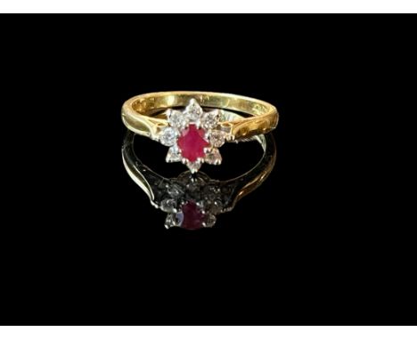 18ct gold ruby and diamond ring