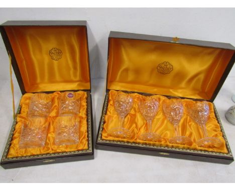 Webb cased set 4 scotch glasses and case stemmed glasses