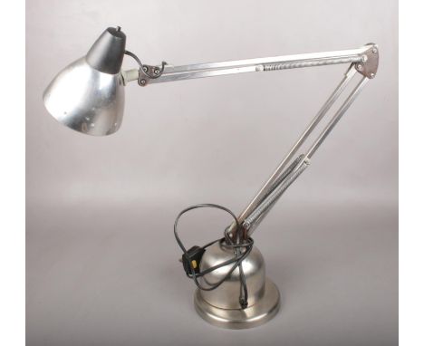 A HCF Denmark stainless steel anglepoise lamp.  
