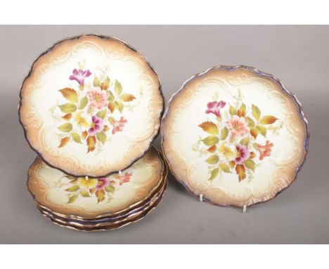 A Set of Six W&amp;R Carlton Ware 'Blushware' Plates.  Condition Good, No chips or cracks.