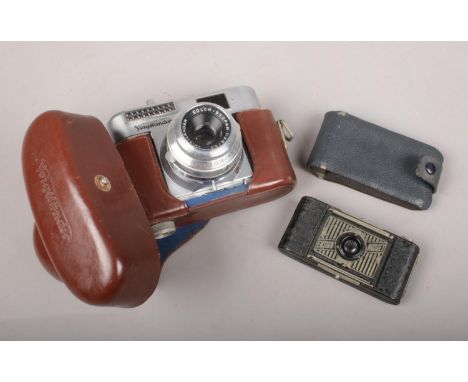 Two vintage cameras. Ensign Midget Model 22 and a Voigtlander Vito BL camera  