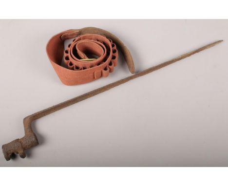 A WW2 socket bayonet &amp; ammunition belt.  