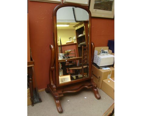 A Victorian mahogany Cheval mirror. 