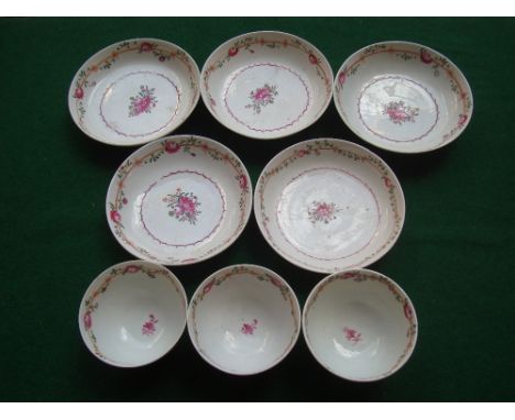 Five 18th Century saucers and three tea bowls. 