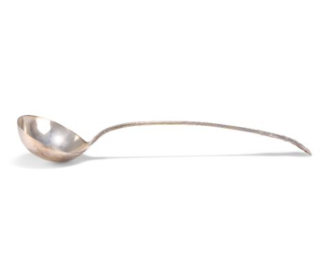 A VICTORIAN SILVER SOUP LADLE,&nbsp;by Joseph Ridge,&nbsp;Sheffield 1890, Queens pattern. 35.5cm, 8.8 troy ounces