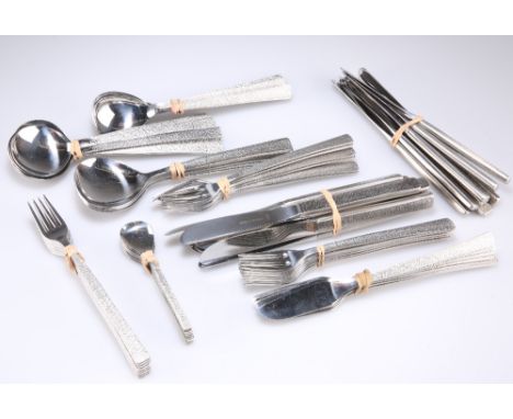GERALD BENNEY FOR VINERS - STAINLESS STEEL 'STUDIO' CUTLERY FOR EIGHT PERSONS, comprising dinner knives and forks, dessert kn