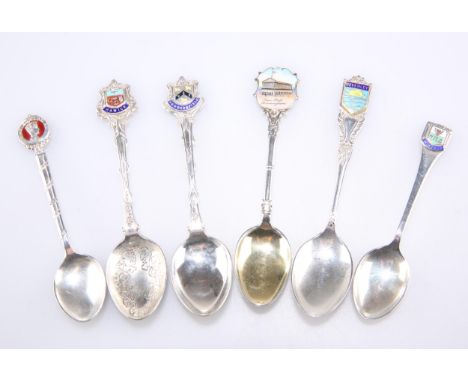 A COLLECTION OF SILVER AND ENAMEL COMMEMORATIVE TEASPOONS, George V and later,&nbsp;various makers, Birmingham, including an 