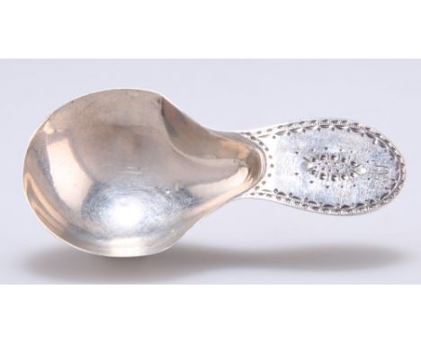 A GEORGE III SILVER CADDY SPOON,&nbsp;by William Burch,&nbsp;London 1784, with plain bowl and bright-cut handle. 7cmCONDITION