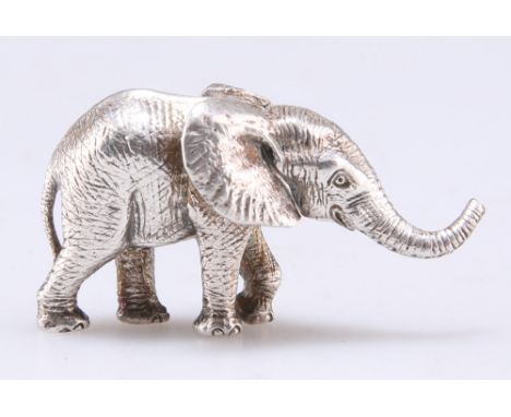 A STERLING SILVER ELEPHANT, "BOY",&nbsp;by Patrick Mavros, Zimbabwe, modern, the miniature model realistically cast in a walk