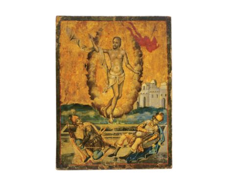 Resurrection from the tomb dating: first quarter of the 19th Century provenance: Romania Full plate, two convergent, decorate
