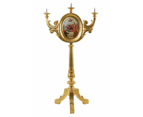 Candlestick with depictions of the Ascension and the Dormition of the Virgin dating: second quarter of the 20th Century prove