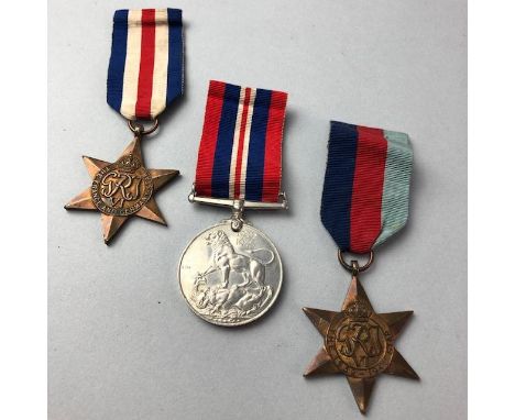 WWII 1939-45 SERVICE MEDAL, along with the 1939-45 star medal, the France and Germany star, Queen Victoria Diamond Jubilee 18