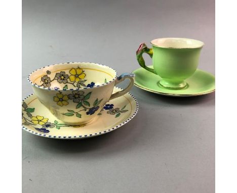 ROYAL WINTON TEA SERVICE, comprising six trios, cream and sugar, along with a Royal Ridgways part tea service comprising two 