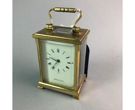 SMALL BRASS CARRIAGE CLOCK BY SHORTLAND BOWEN, 12cm high