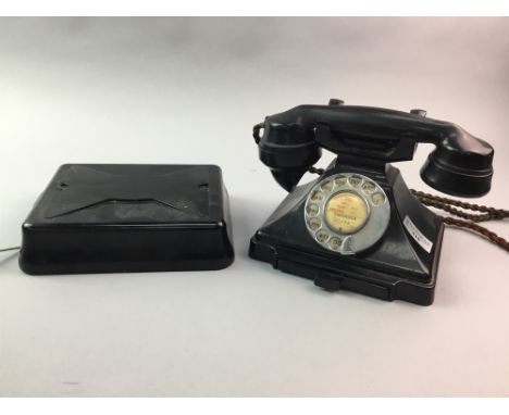VINTAGE BLACK BAKELITE TELEPHONE