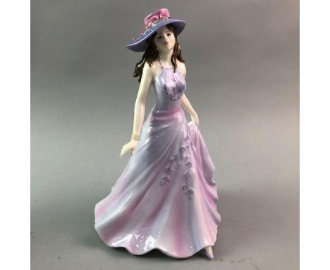 COALPORT FIGURE OF 'RUBY ANNIVERSARY', along with four other Coalport figures (5)