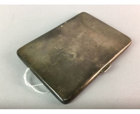 GEORGE V SILVER CIGARETTE CASE, maker John Henry Wynn, Birmingham 1930, engine turned decoration, initialled cartouche, 11cm 