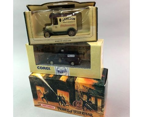 LOT OF MODEL VEHICLES, comprising six Matchbox Models of Yesteryear Fire Engines, six Corgi police vehicles, Reader's Digest 