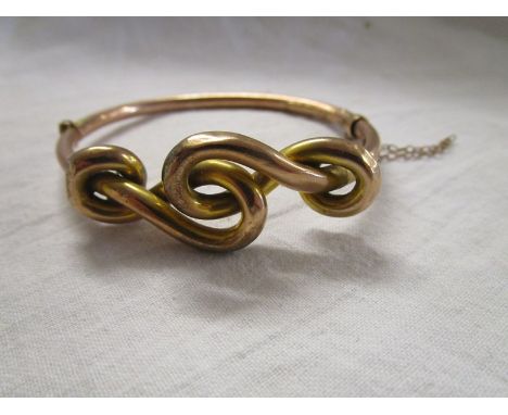 9ct knot bangle A/F - Approx 11.3g