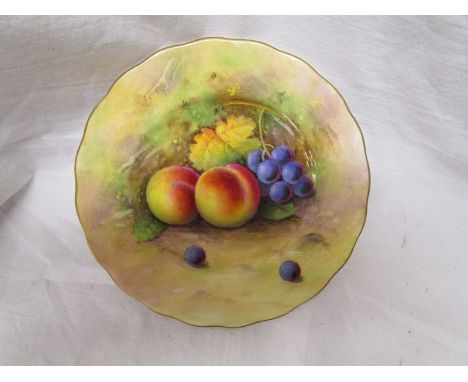 Royal Worcester hand painted plate - Fruit theme signed A ShuckCondition Report: The date mark on this piece indicates that i