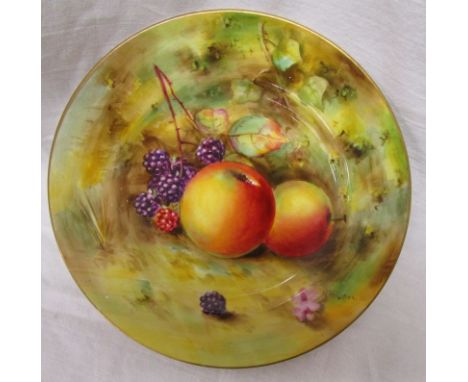 Royal Worcester hand painted small plate - Fruit theme signed W BeeCondition Report: The date mark on this piece indicates th